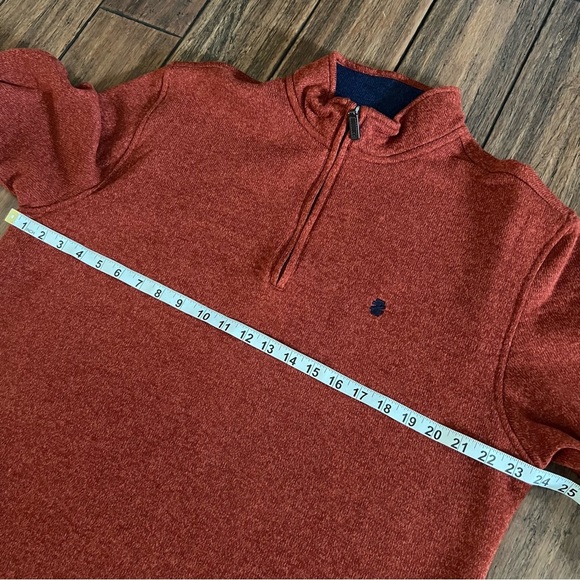 NWT Izod Men’s Pullover Quarter Zip Fleece Top Burnt Orange Large Autumn - Picture 8 of 10